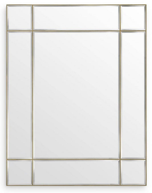 Luxus Wandspiegel Vintage Messingfarben 140 x 4 x H. 180 cm - Wohnzimmer Spiegel - Schlafzimmer Spiegel - Garderoben Spiegel - Luxus Möbel