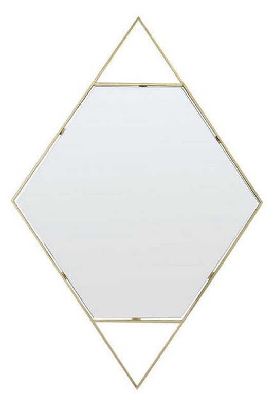 Designer Wandspiegel Gold 81 x H. 119 cm - Edelstahl Spiegel in Form eines Diamanten - Designermöbel