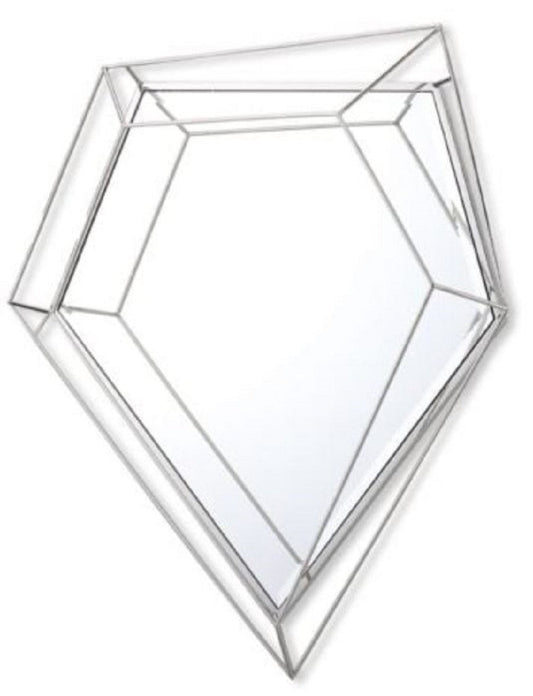 Luxus Wandspiegel Silber 92 x 12 x H. 141 cm - Wohnzimmer Spiegel - Schlafzimmer Spiegel - Garderoben Spiegel - Luxus Möbel