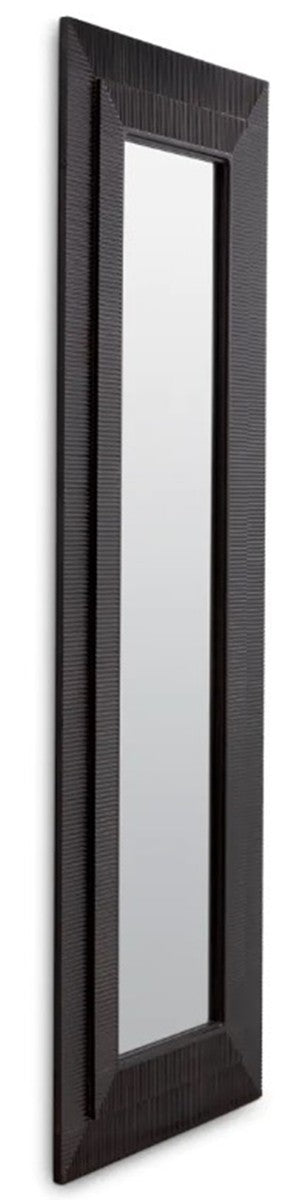 Luxus Wandspiegel Vintage Messingfarben 78,5 x 3,5 x H. 215,5 cm - Wohnzimmer Spiegel - Schlafzimmer Spiegel - Garderoben Spiegel - Luxus Möbel