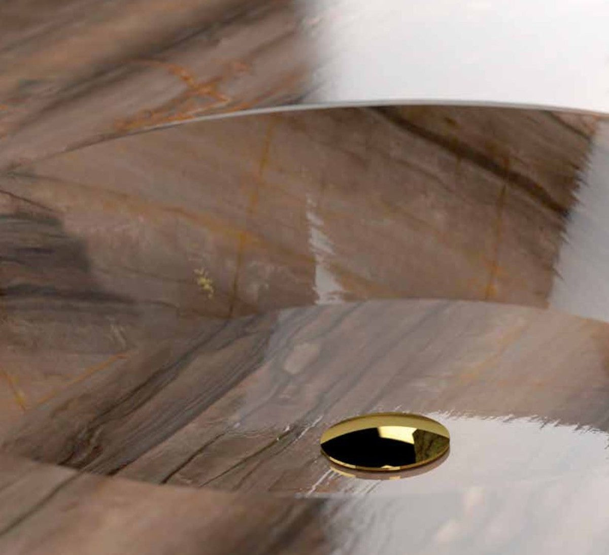 Luxus Waschtisch Armatur mit Swarovski Kristallglas Gold H. 15 cm - Einlochbatterie mit Ablaufgarnitur - Luxus Bad Zubehör - Made in Italy