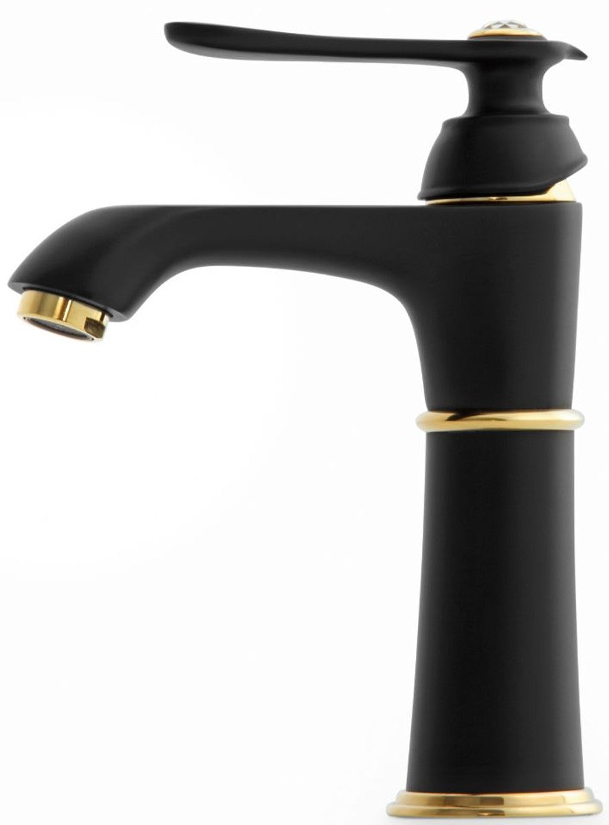 Luxus Waschtischarmatur H. 21,5 cm - Verschiedene Farben - Einhebelmischer mit Kristallglas - Luxus Badezimmer Accessoires