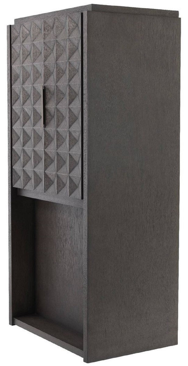 Luxus Weinschrank Mokkafarben / Bronze 81,5 x 56 x H. 171 cm - Massivholz Barschrank mit 2 Türen und 3D Effekt in den Fronten - Barmöbel - Luxus Qualität