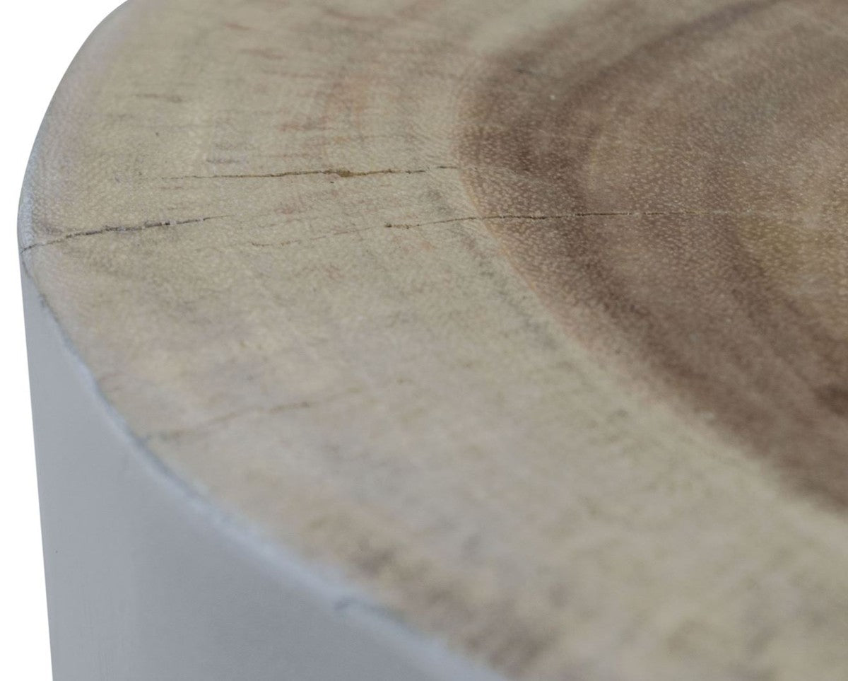 Wohnzimmer Hocker / Beistelltisch Weiß Ø 27 x H. 45 cm - Luxus Möbel