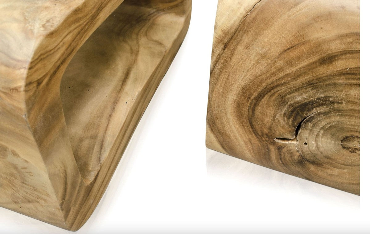 Luxus Wohnzimmer Beistelltisch Naturfarben 60 x 30 x H. 40 cm - Designer Wohnzimmermöbel