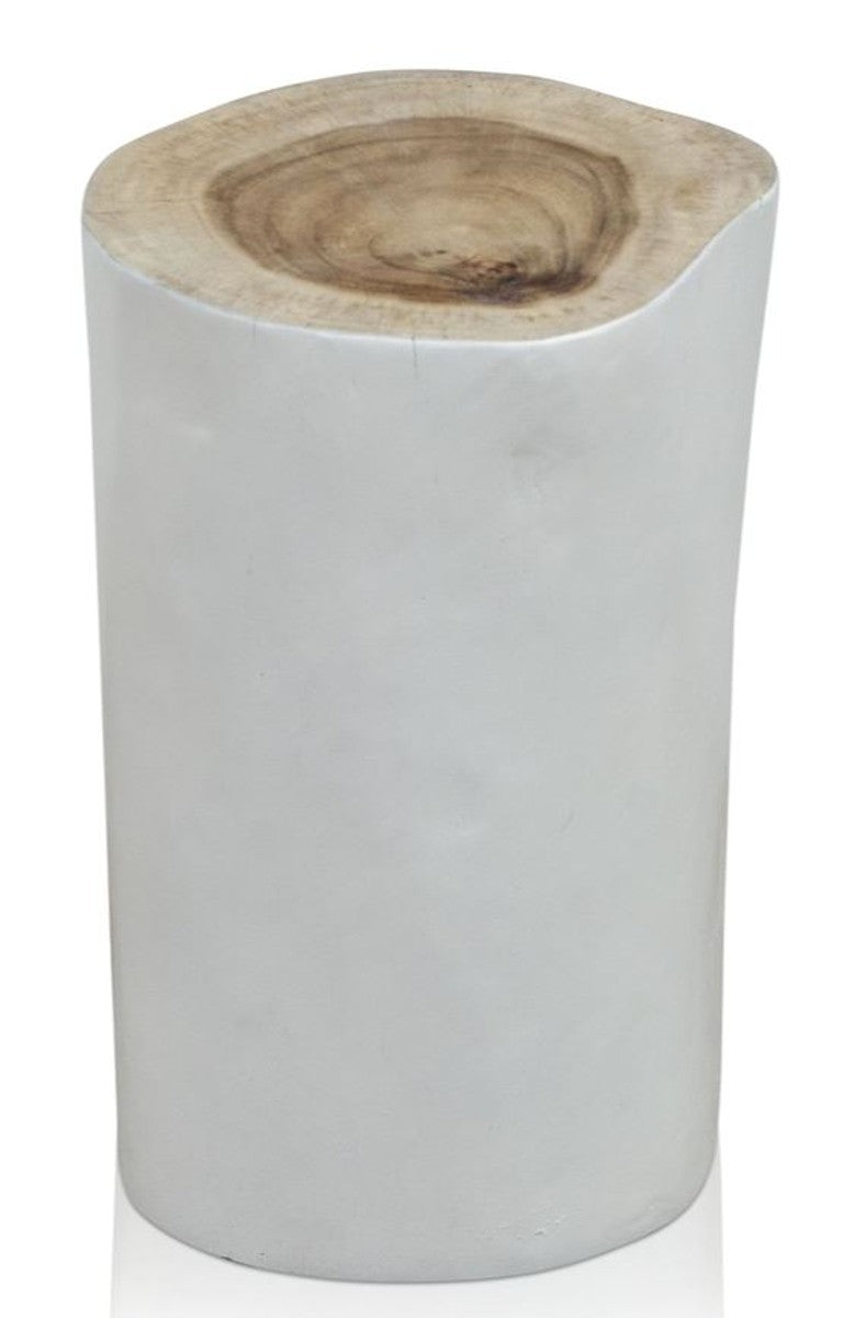 Wohnzimmer Hocker / Beistelltisch Weiß Ø 27 x H. 45 cm - Luxus Möbel