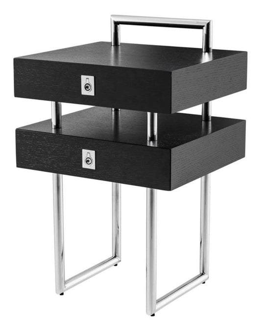 Luxus Wohnzimmer Beistelltisch mit 2 Schubladen 50 x 44,5 x H. 79 cm - Limited Edition