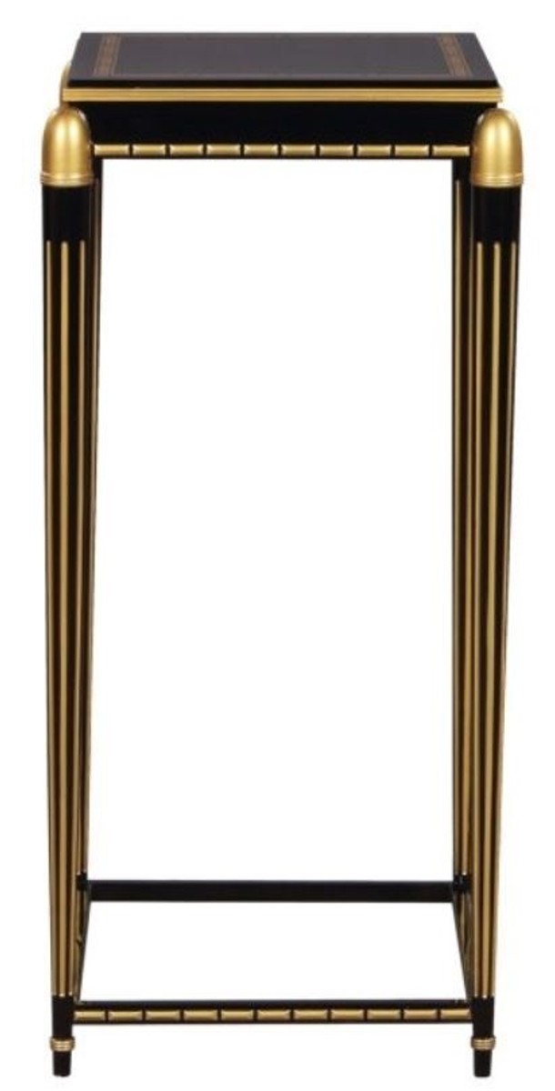 Luxus Wohnzimmer Blumentisch Schwarz / Gold 45 x 45 x H. 95 cm - Luxus Beistelltisch