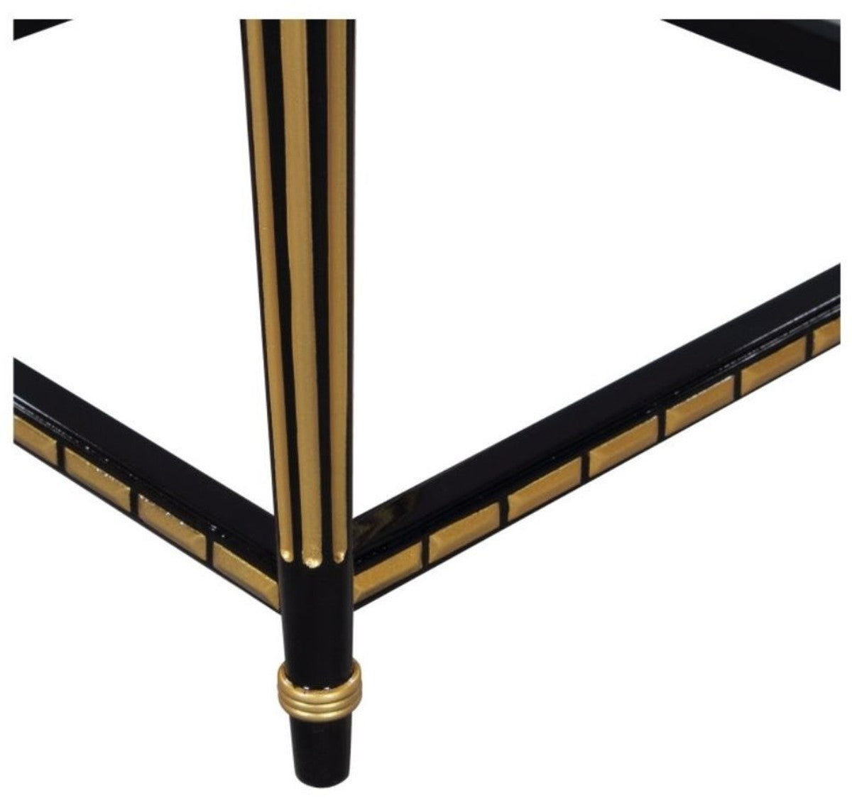 Luxus Wohnzimmer Blumentisch Schwarz / Gold 45 x 45 x H. 95 cm - Luxus Beistelltisch