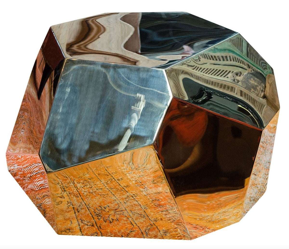 Designer Wohnzimmertisch / Beistelltisch Gold 89 x 90 x H. 45 cm - Designer Kollektion