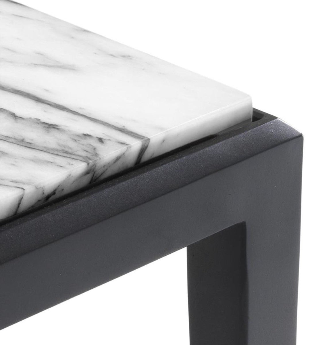 Couchtisch in bronze mit weißer Marmorplatte 160 x 78 x H. 40 cm - Luxus Wohnzimmermöbel