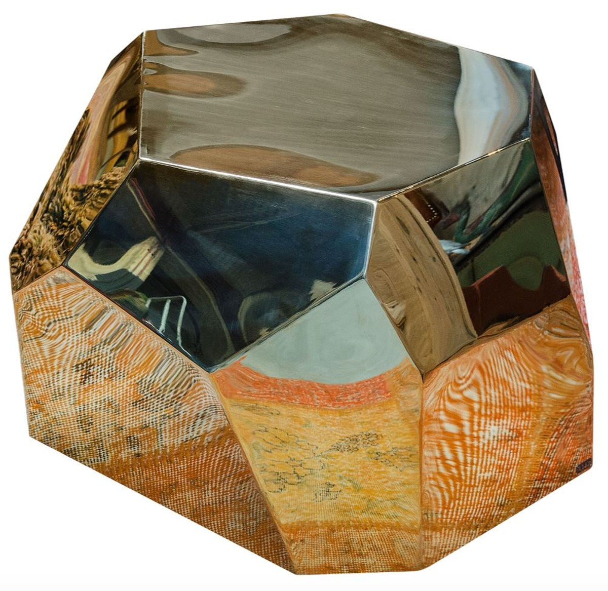 Designer Wohnzimmertisch / Beistelltisch Gold 89 x 90 x H. 45 cm - Designer Kollektion