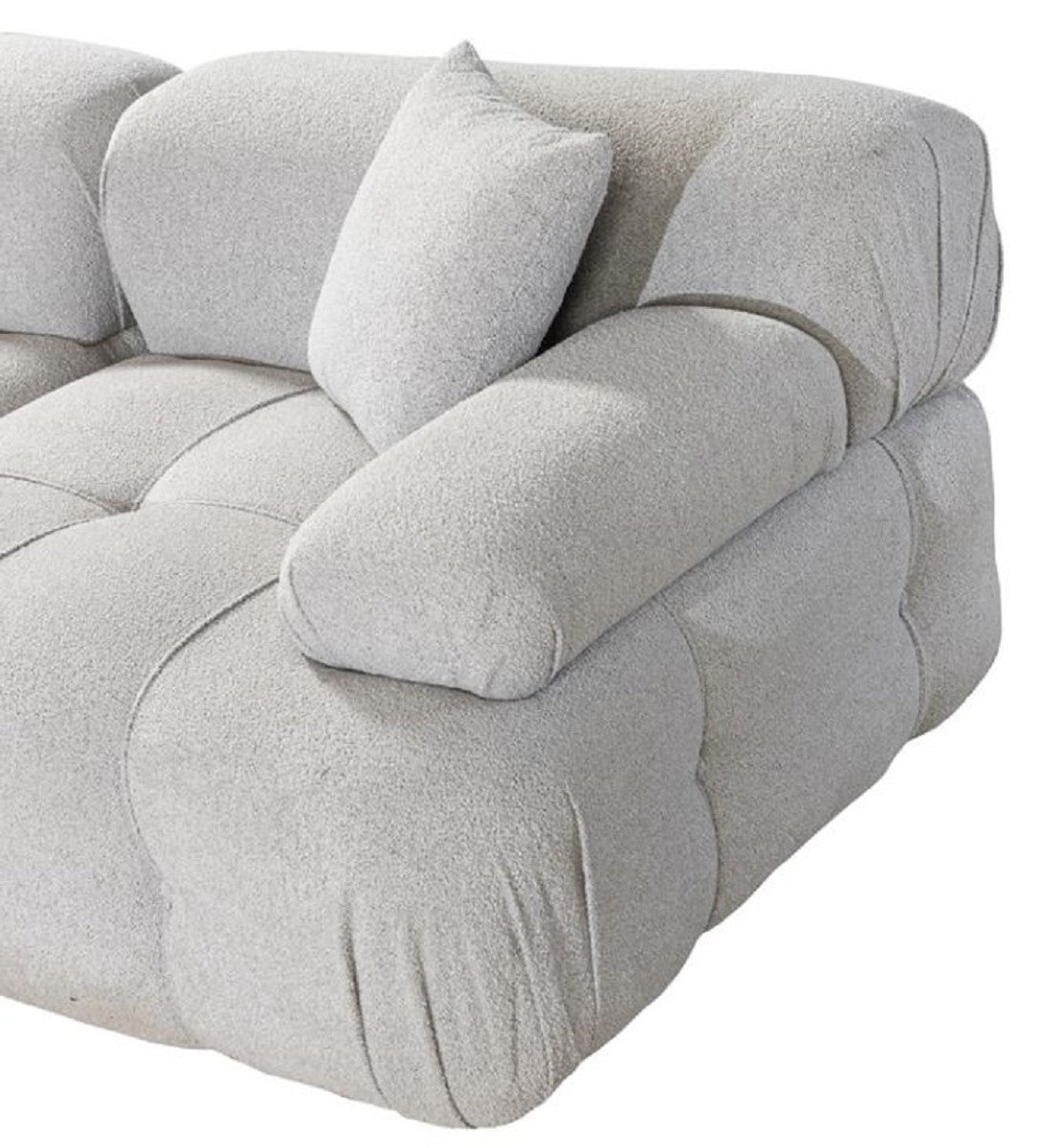 Luxus Wohnzimmer Ecksofa mit Hocker Hellgrau / Grau 295 x 295 x H. 70 cm - Modulares 6 Teiliges Sofa - Hotel Sofa - Wohnzimmer Möbel - Hotel Möbel - Luxus Möbel