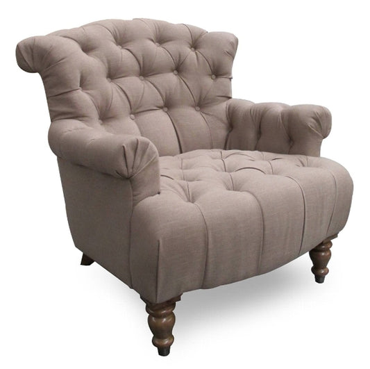 Chesterfield Lounge Sessel Taupe 105 x 90 x H. 96 cm - Luxus Wohnzimmer Sessel
