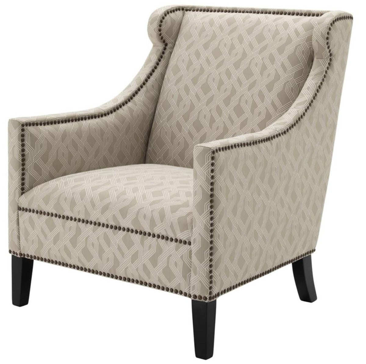 Wohnzimmer Sessel Grau 74 x 81 x H. 89 cm - Luxus Ohrensessel