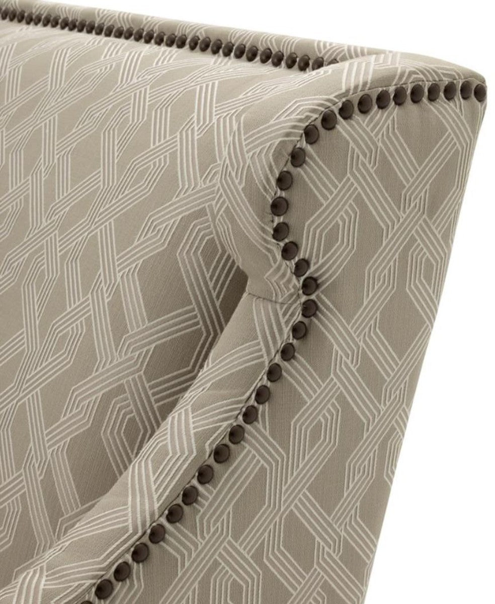 Wohnzimmer Sessel Grau 74 x 81 x H. 89 cm - Luxus Ohrensessel