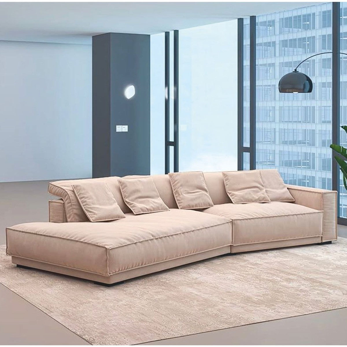 Luxus Wohnzimmer & Hotel Sofa Rechte Seite Beige 320 cm - Luxus Möbel