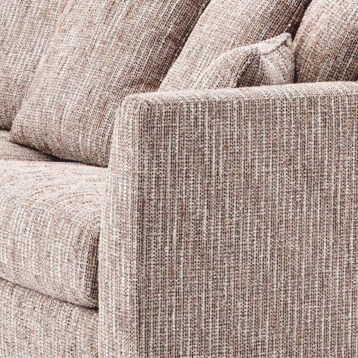 Luxus Wohnzimmer Sofa Beige / Schwarz 255 cm - Wohnzimmer & Hotel Möbel