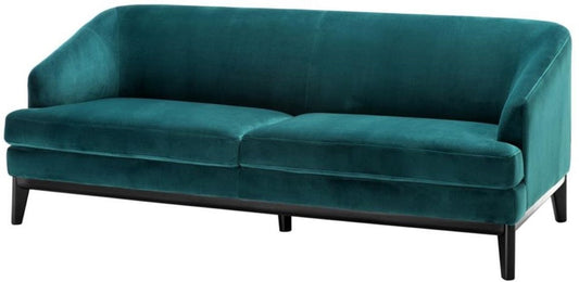 Luxus Wohnzimmer Sofa Meergrün / Schwarz 195 x 90 x H. 75 cm - Luxus Möbel