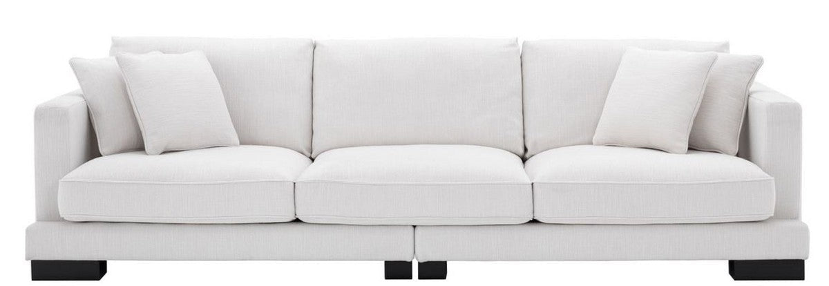 Luxus Wohnzimmer Sofa mit Kissen Weiß / Schwarz 284 x 110 x H. 85 cm - Wohnzimmer Möbel - Luxus Kollektion