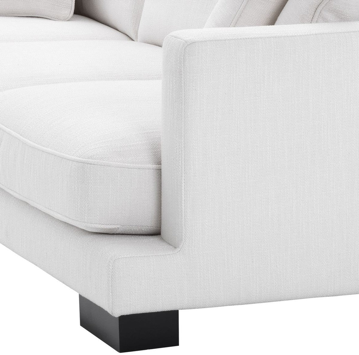 Luxus Wohnzimmer Sofa mit Kissen Weiß / Schwarz 284 x 110 x H. 85 cm - Wohnzimmer Möbel - Luxus Kollektion