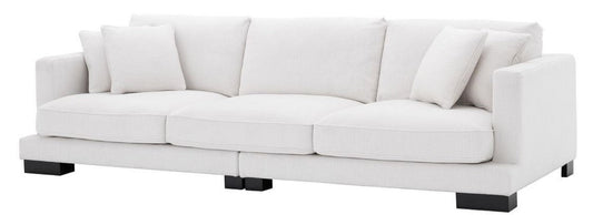 Luxus Wohnzimmer Sofa mit Kissen Weiß / Schwarz 284 x 110 x H. 85 cm - Wohnzimmer Möbel - Luxus Kollektion