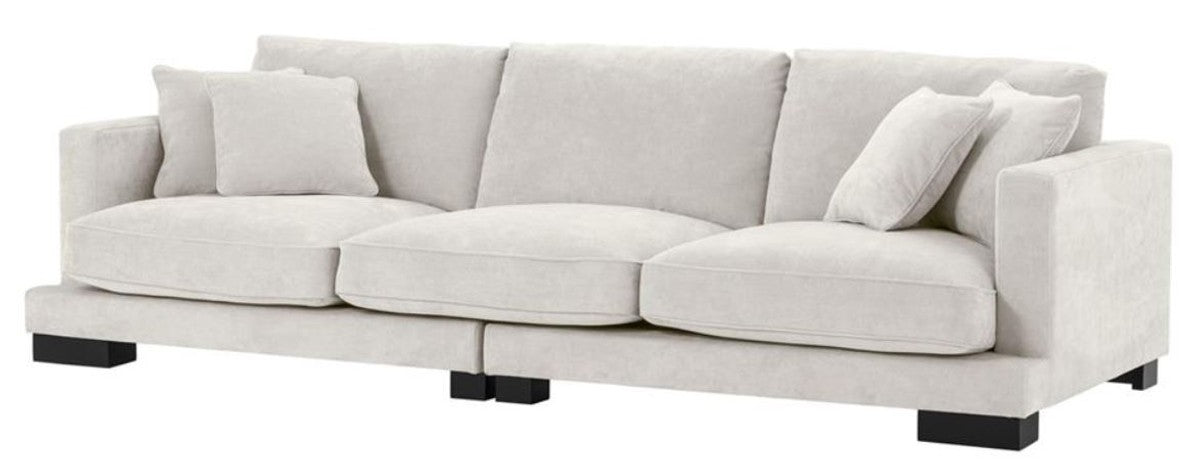 Luxus Wohnzimmer Sofa Sandfarben / Schwarz 284 x 110 x H. 85 cm - Luxus Kollektion