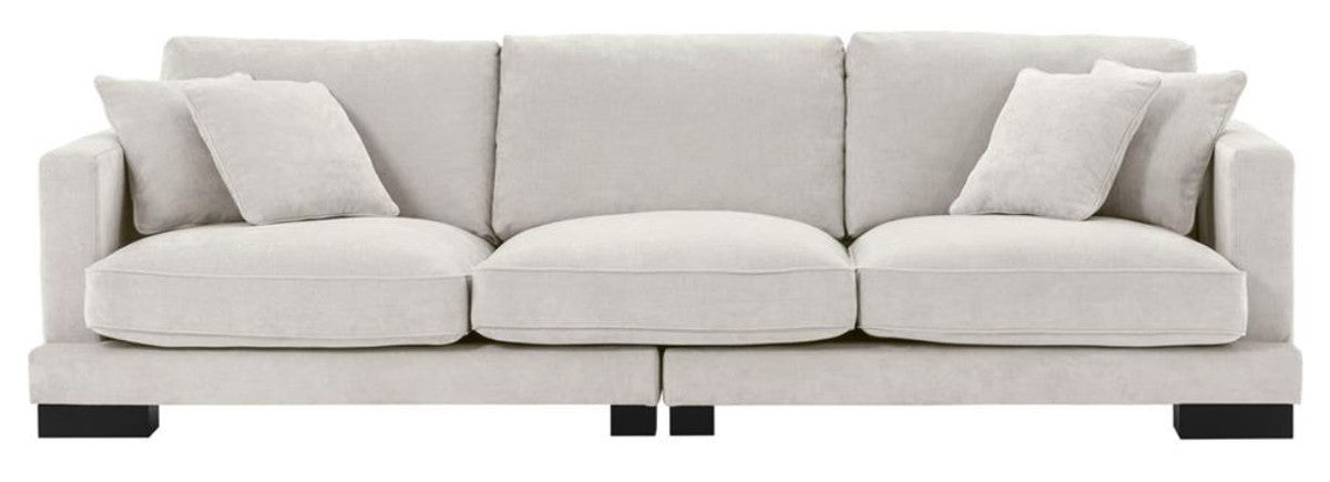 Luxus Wohnzimmer Sofa Sandfarben / Schwarz 284 x 110 x H. 85 cm - Luxus Kollektion