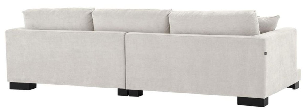 Luxus Wohnzimmer Sofa Sandfarben / Schwarz 284 x 110 x H. 85 cm - Luxus Kollektion