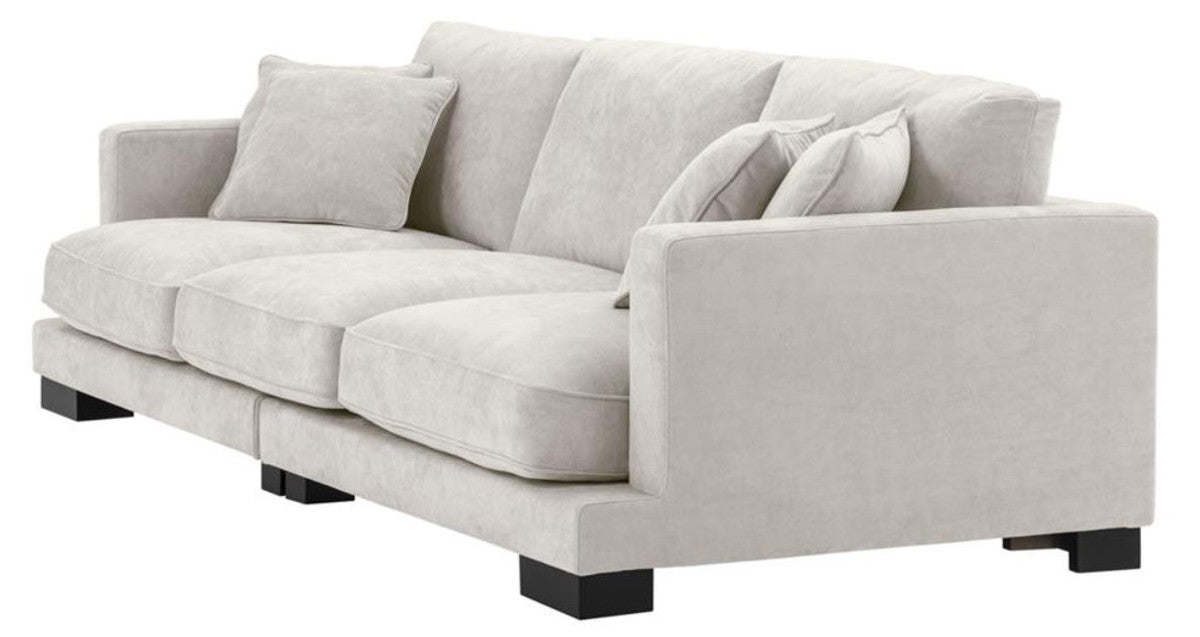 Luxus Wohnzimmer Sofa Sandfarben / Schwarz 284 x 110 x H. 85 cm - Luxus Kollektion