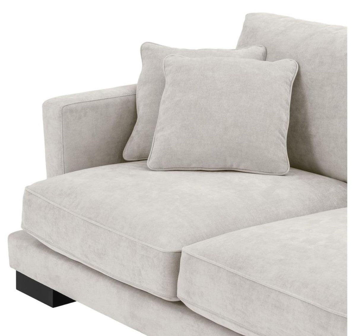 Luxus Wohnzimmer Sofa Sandfarben / Schwarz 284 x 110 x H. 85 cm - Luxus Kollektion