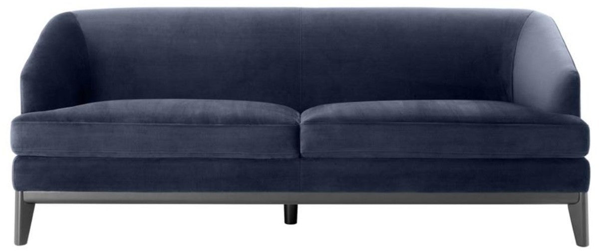 Luxus Wohnzimmer Sofa Mitternachtsblau / Schwarz 195 x 90 x H. 75 cm - Luxus Möbel