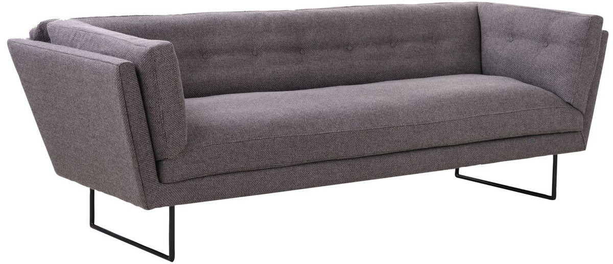 Luxus Wohnzimmer Sofa Dunkelgrau / Schwarz 230 x 87 x H. 78 cm - Wohnzimmermöbel