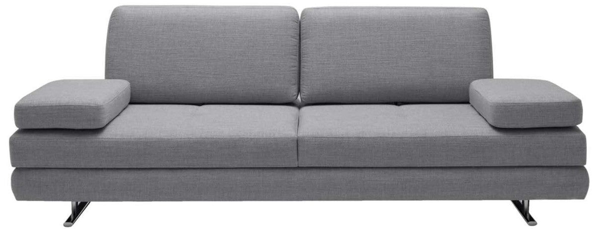 Luxus Wohnzimmer Sofa mit umklappbaren Armlehnen Grau 218 x 108 x H. 81 cm - Luxus Möbel