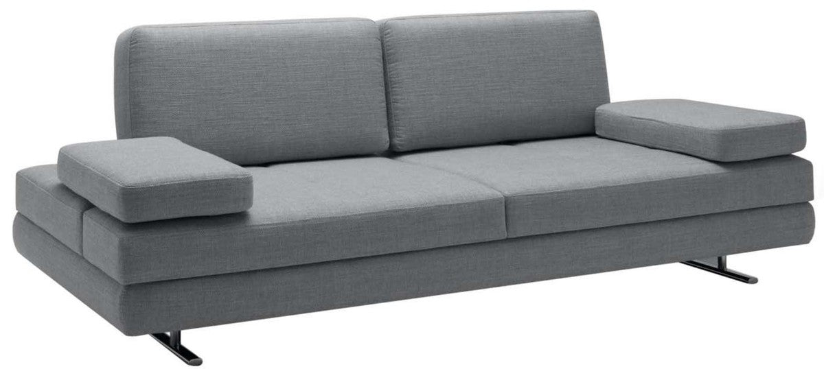 Luxus Wohnzimmer Sofa mit umklappbaren Armlehnen Grau 218 x 108 x H. 81 cm - Luxus Möbel