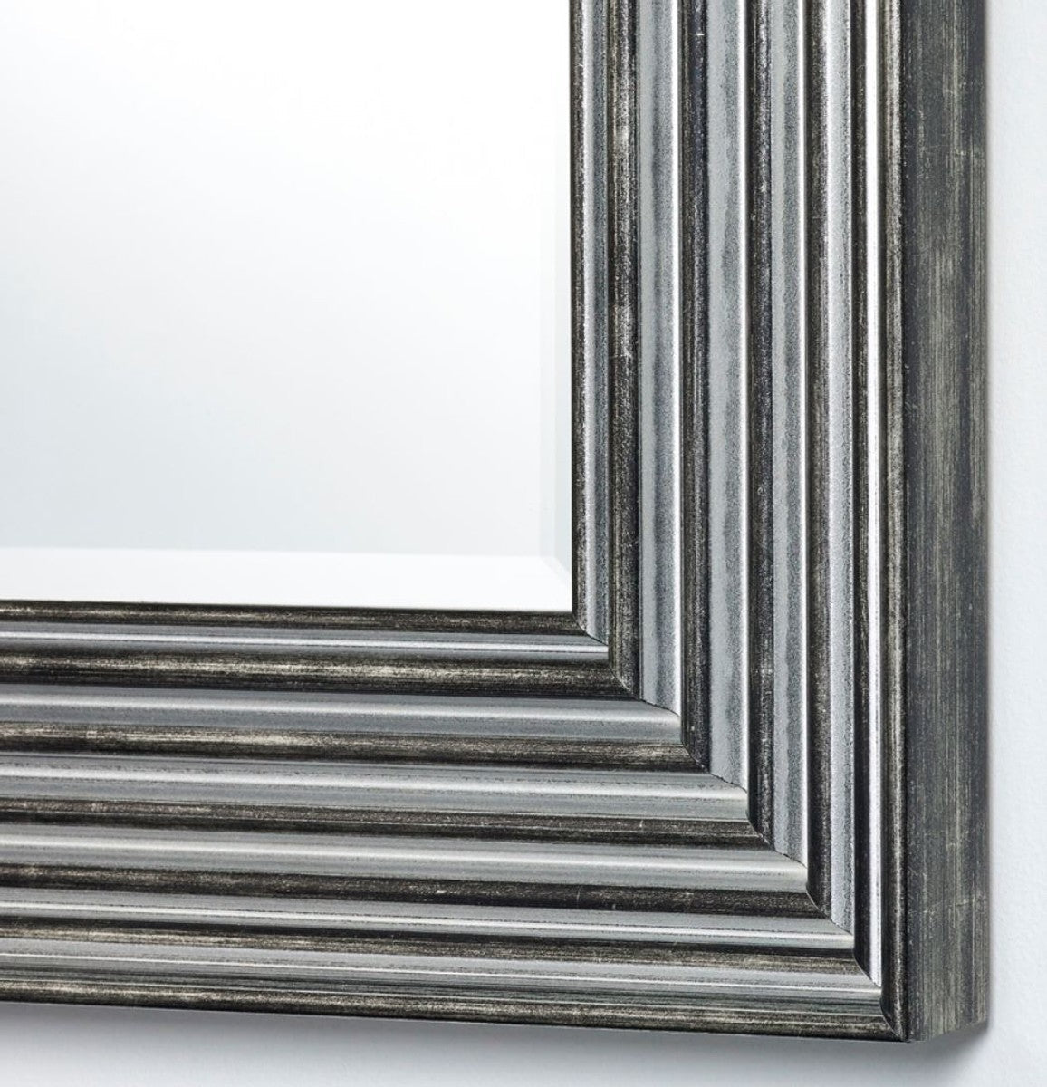 Luxus Wohnzimmer Spiegel Silber / Schwarz 67 x H. 167 cm - Wohnzimmer Accessoires