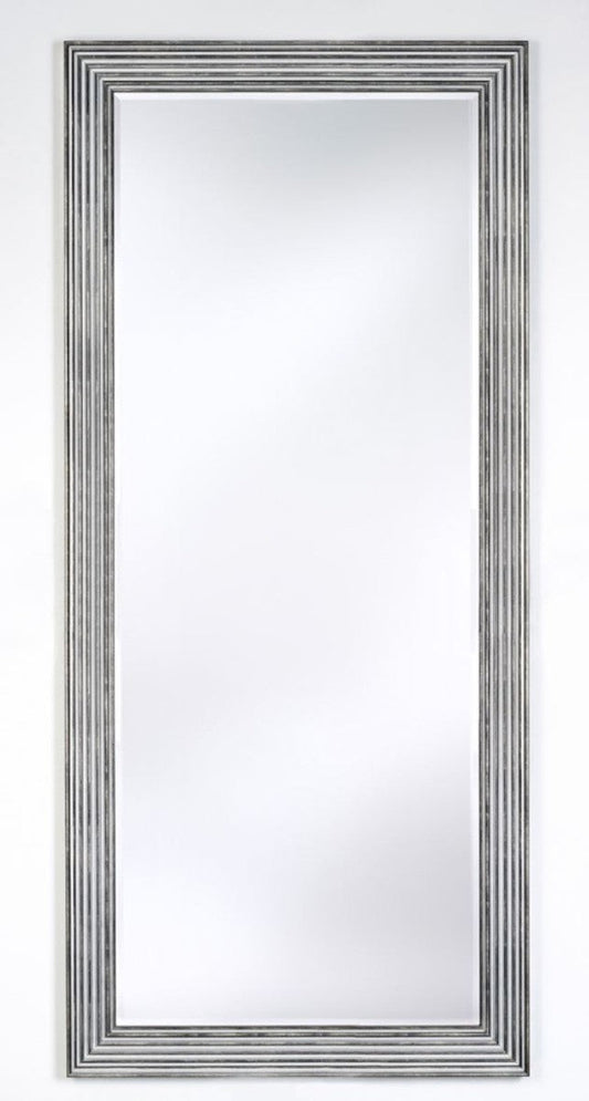 Luxus Wohnzimmer Spiegel Silber / Schwarz 87 x H. 187 cm - Wohnzimmer Accessoires