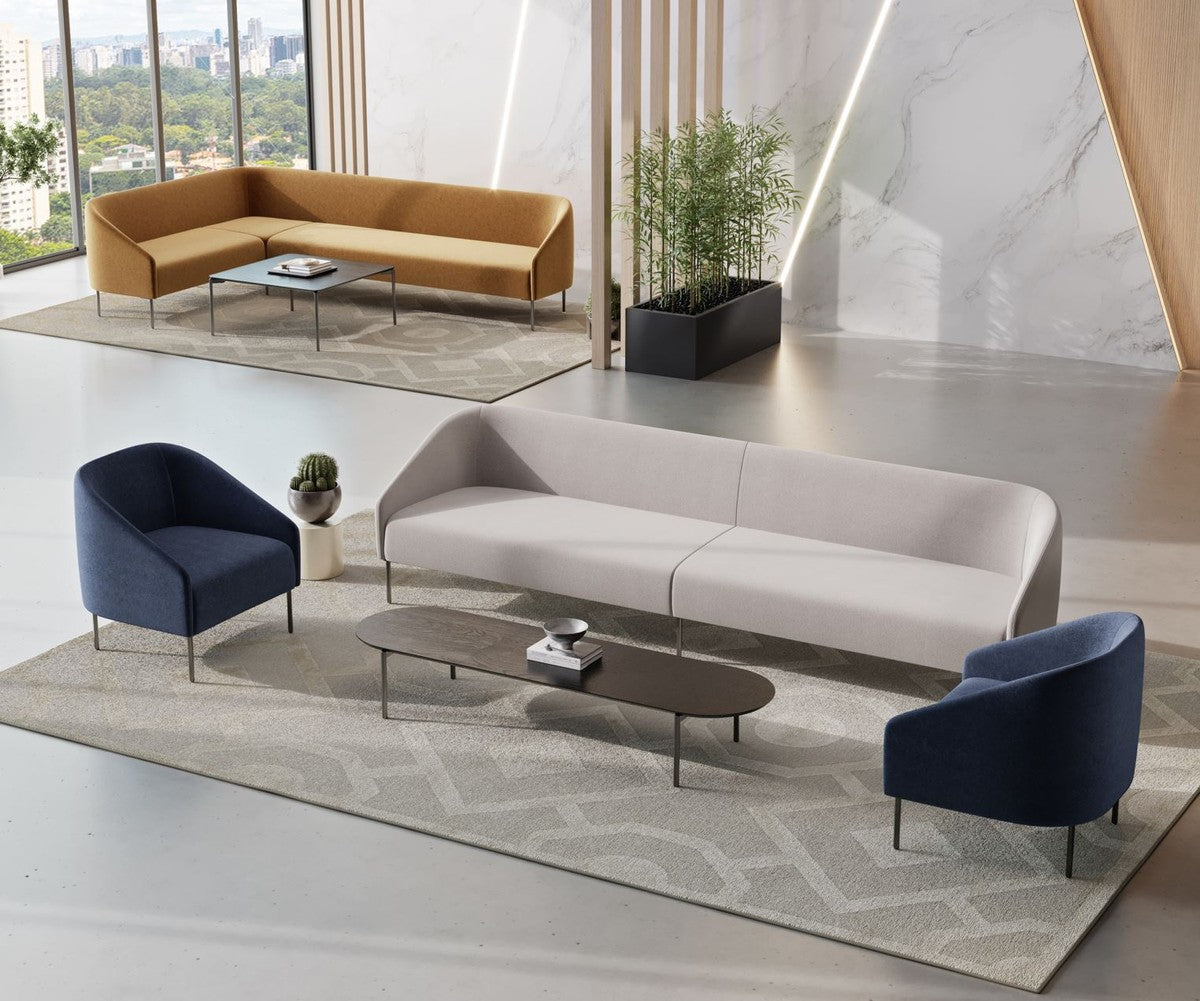 Luxus Wohnzimmer & Hotel Sofa Grau / Schwarz 230 cm - Luxus Möbel