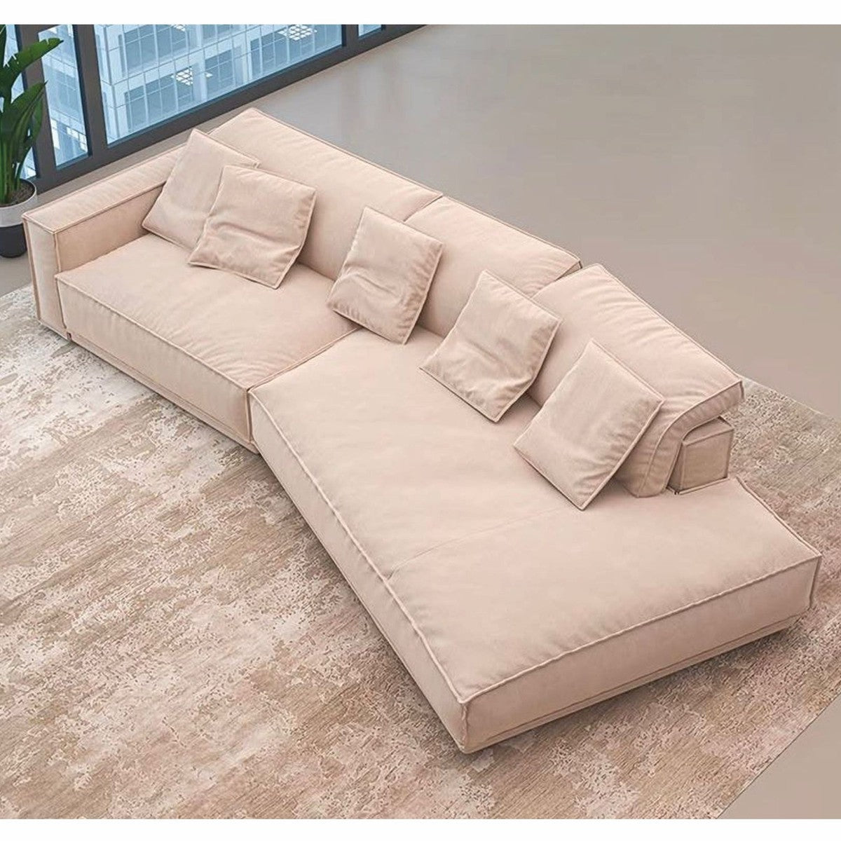 Luxus Wohnzimmer & Hotel Sofa Linke Seite Beige 320 cm - Luxus Möbel