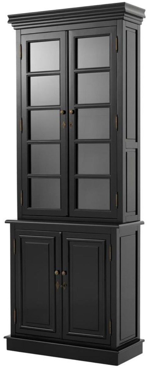 Luxus Wohnzimmerschrank Schwarz 90 x 38 x H. 230 cm - Limited Edition