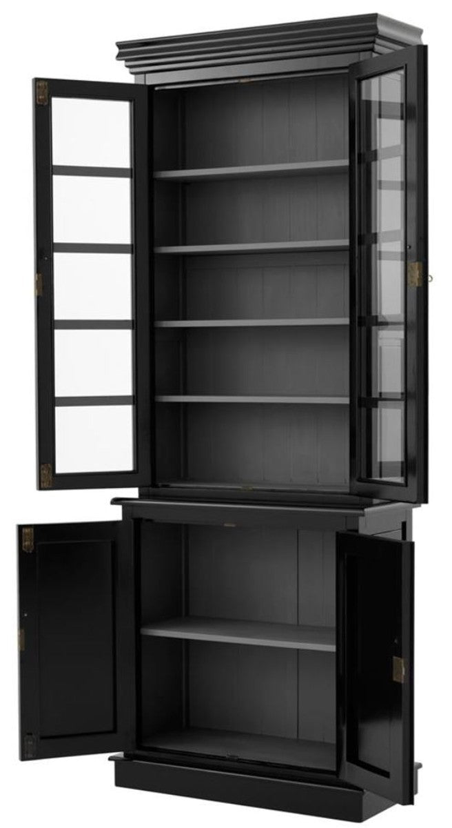 Luxus Wohnzimmerschrank Schwarz 90 x 38 x H. 230 cm - Limited Edition