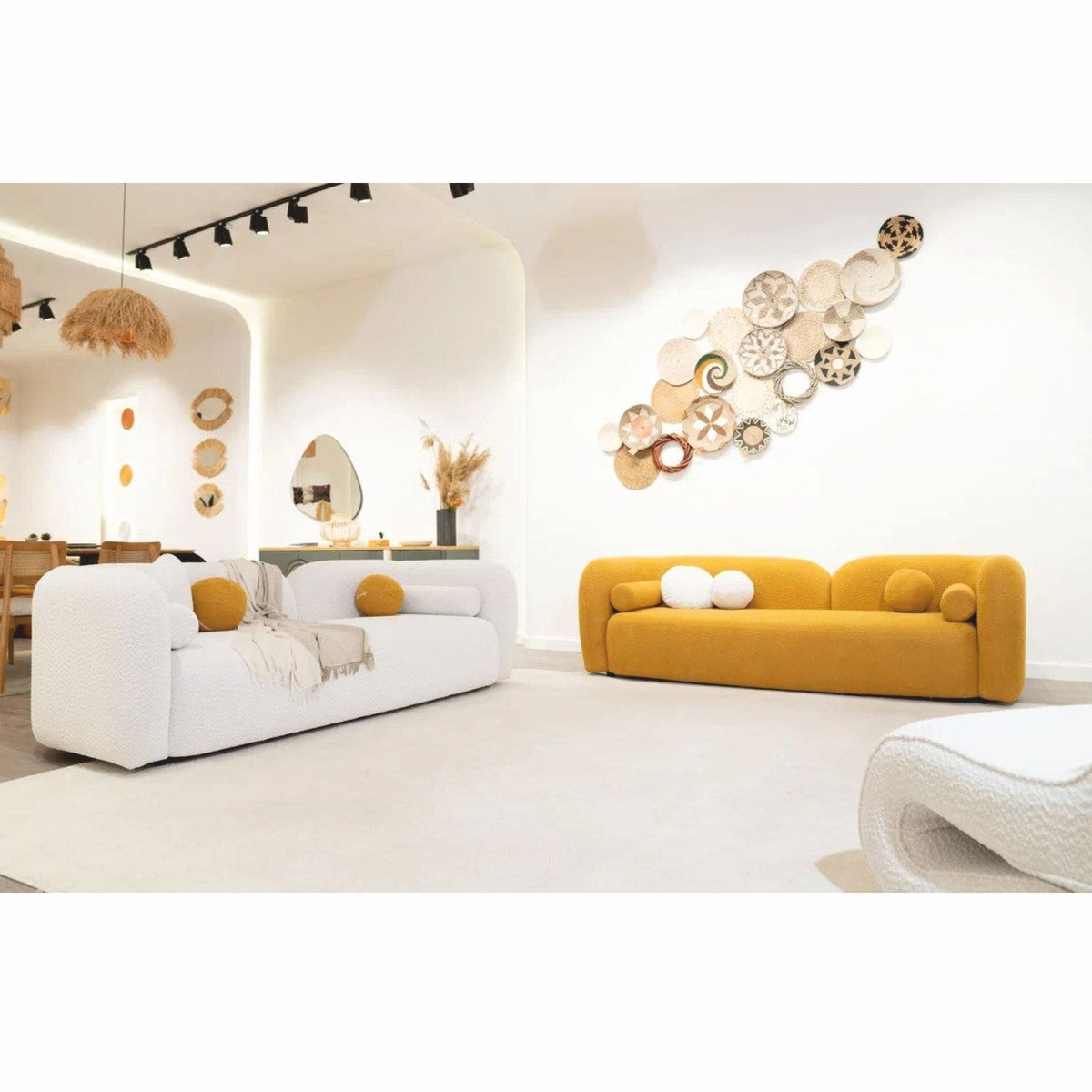 Luxus Wohzimmer & Hotel Sofa Ocker 240 cm - Luxus Möbel