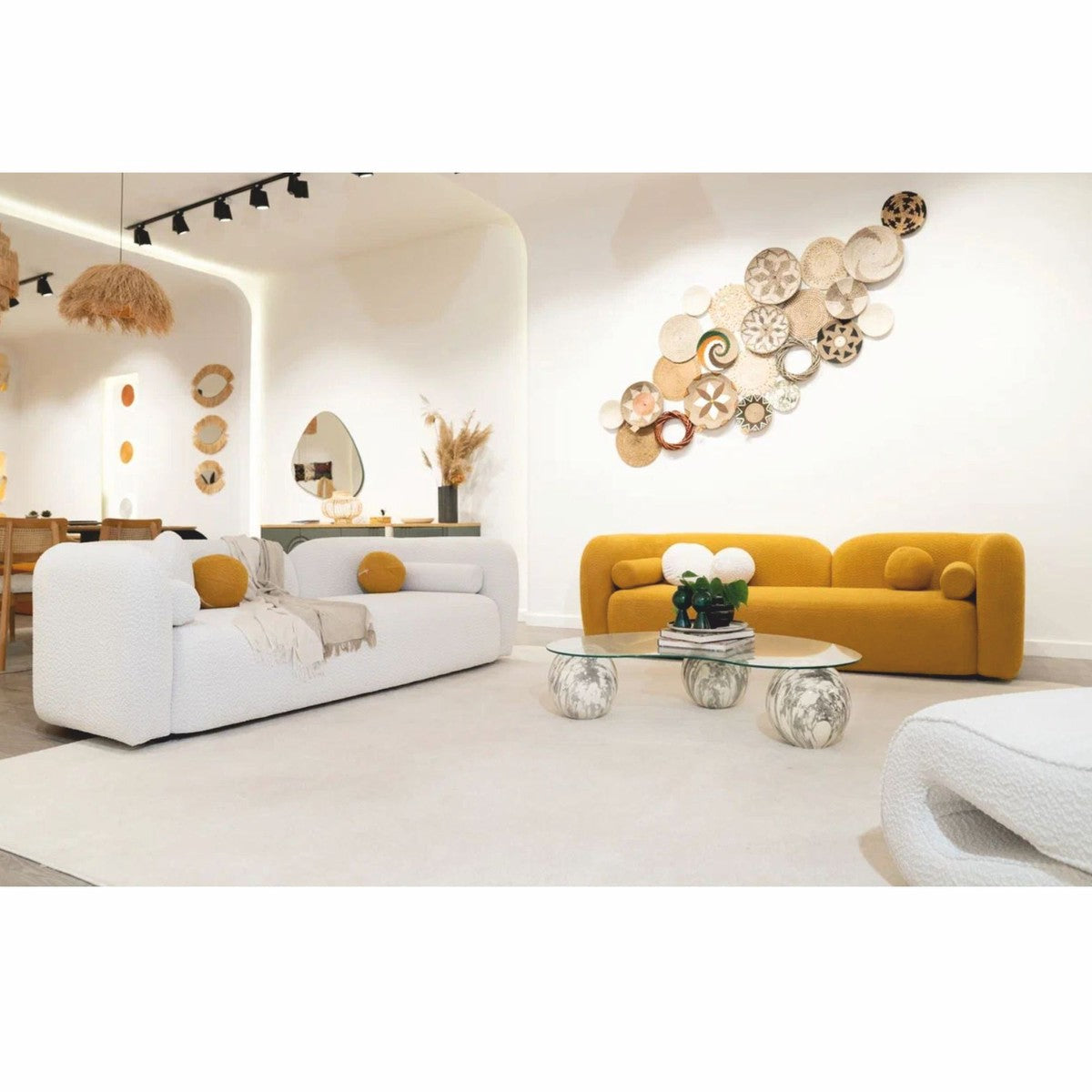 Luxus Wohzimmer & Hotel Sofa Ocker 240 cm - Luxus Möbel