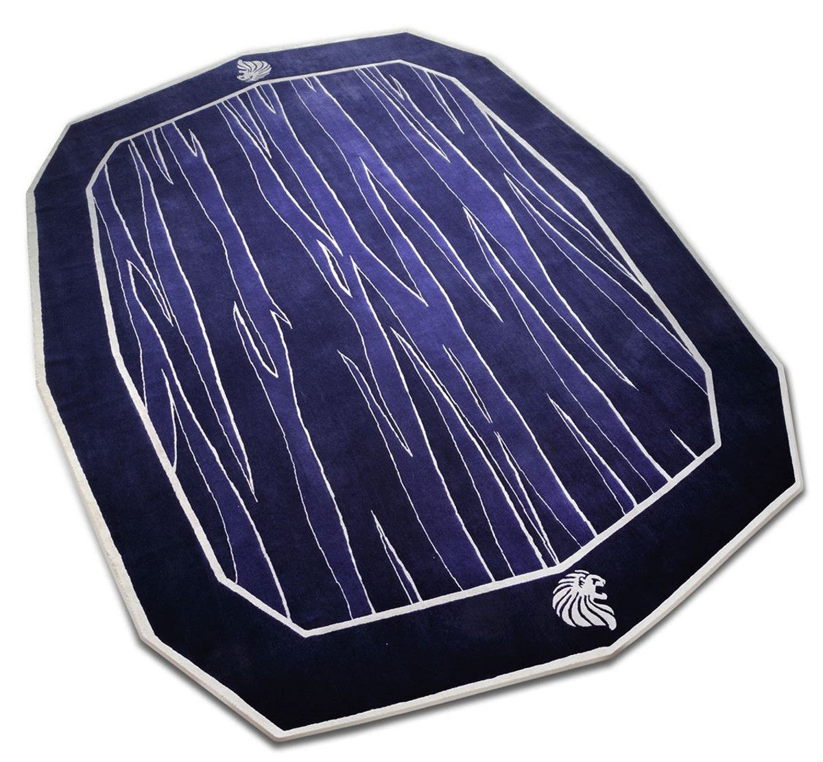 Luxus Wollteppich Lila / Schwarz / Weiß - Verschiedene Größen - Handgetufteter Woll Teppich - Wohnzimmer Teppich - Schlafzimmer Teppich - Luxus Kollektion