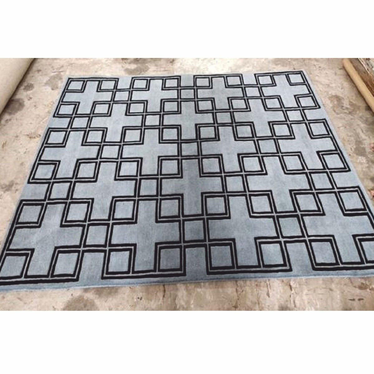 Luxus Wollteppich Grau / Schwarz 200 x 290 cm - Luxus Qualität