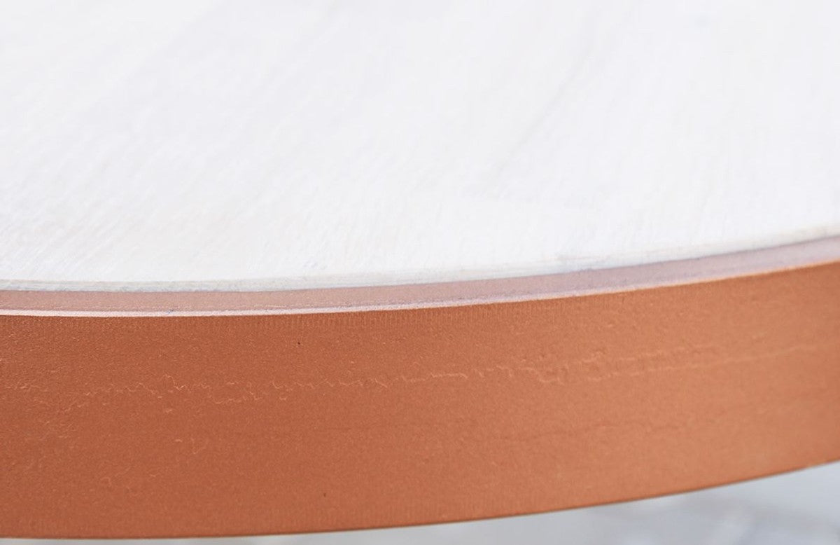 Massivholz Couchtisch - Verschiedene Farben & Größen - Runder Wohnzimmertisch mit rustikaler Eichenholz Tischplatte und Stahlrahmen - Wohnzimmer Möbel