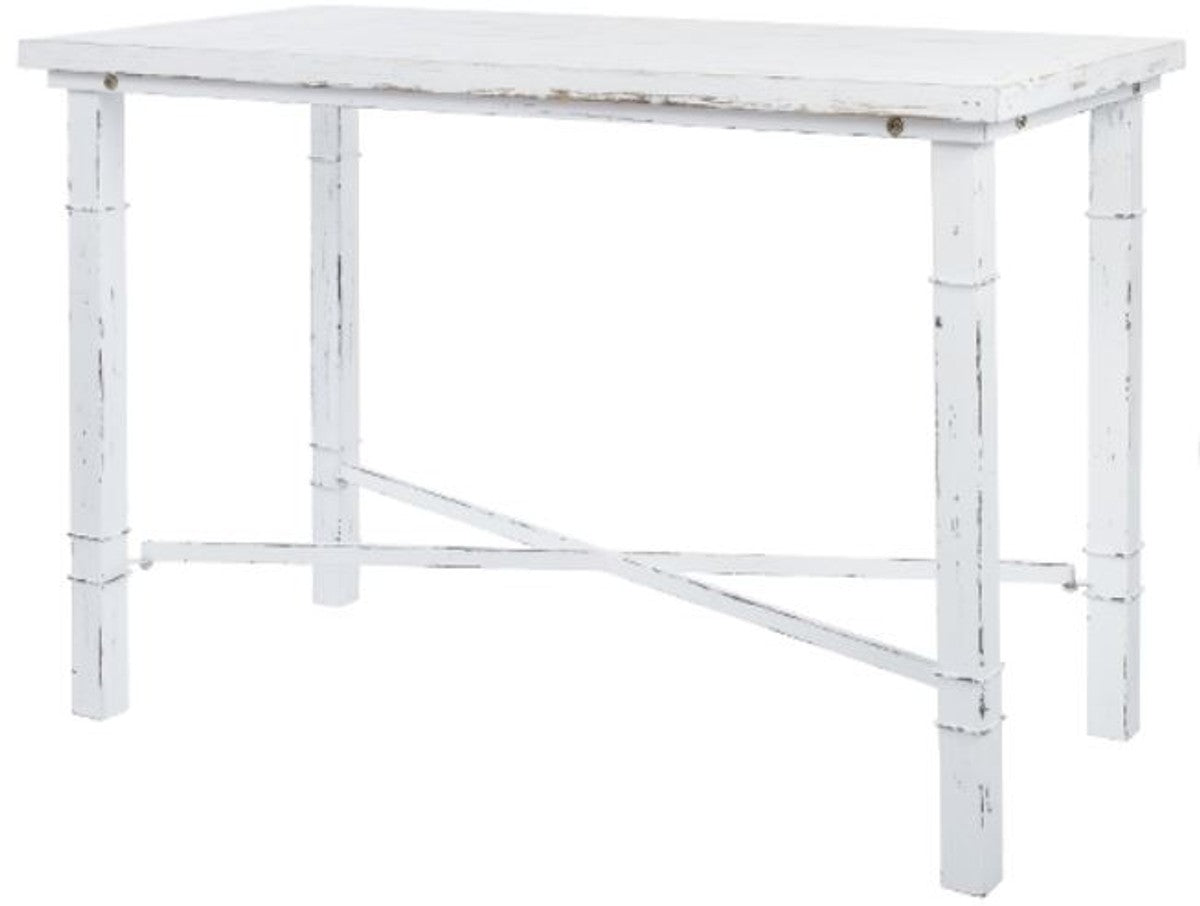 Landhausstil Esstisch Antik Weiß 120 x 60 x H. 80 cm - Kleiner Shabby Chic Esszimmertisch