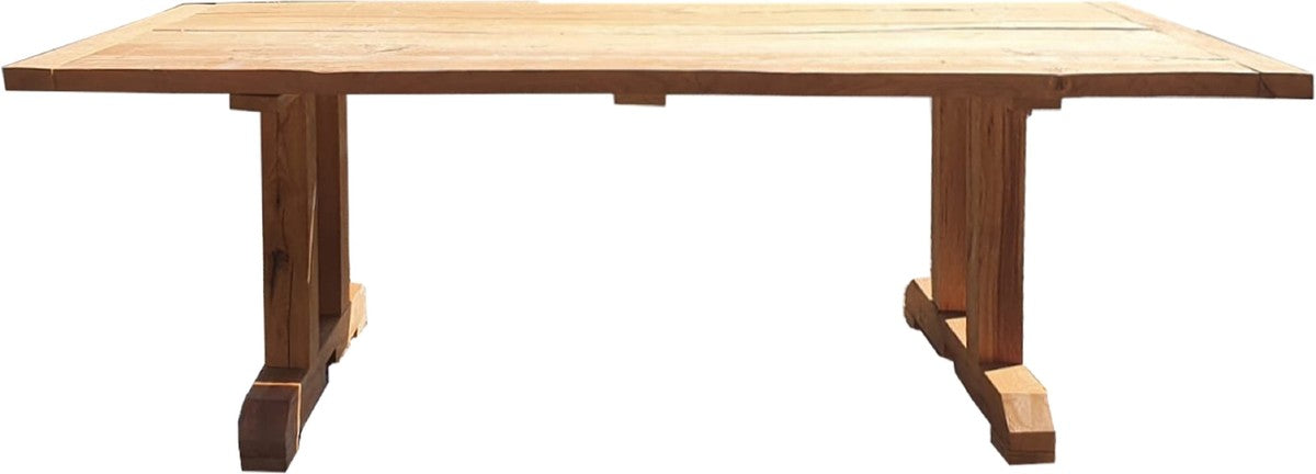 Massivholz Esstisch Naturfarben 228 x 96 x H. 77 cm - Rustikaler Küchentisch aus massivem Eichenholz - Esszimmer Möbel