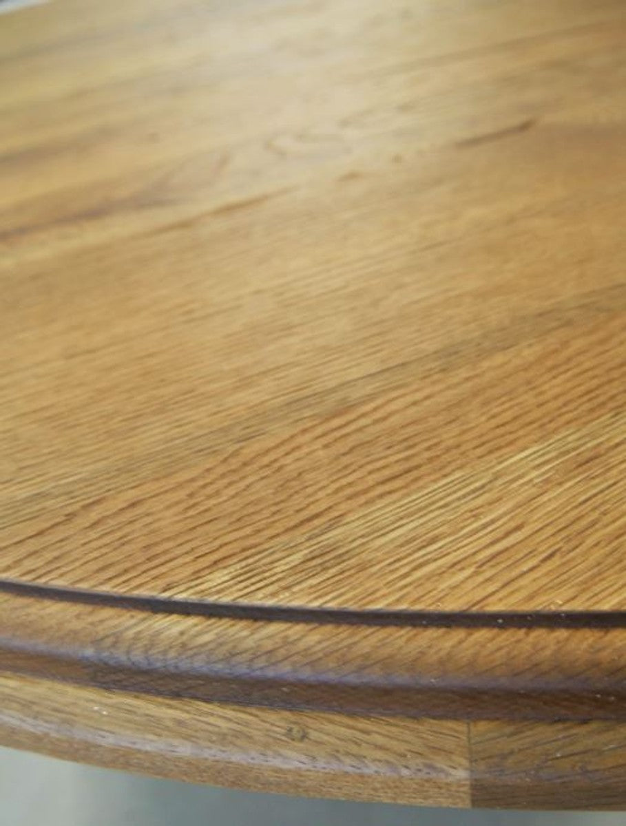 Massivholz Küchentisch - Verschiedene Größen & Farben - Runder rustikaler Eichenholz Esstisch - Esszimmermöbel