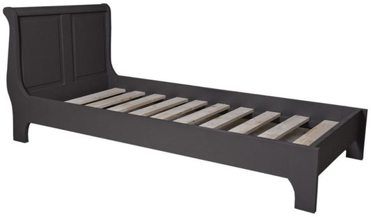 Massivholz Landhausstil Bett Anthrazit - Verschiedene Größen - Schlafzimmermöbel